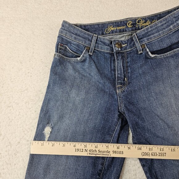 CJ Cookie Johnson Jeans Women 25 Blue Grace Bootcut Med Wash Low Rise Distressed - Picture 8 of 15